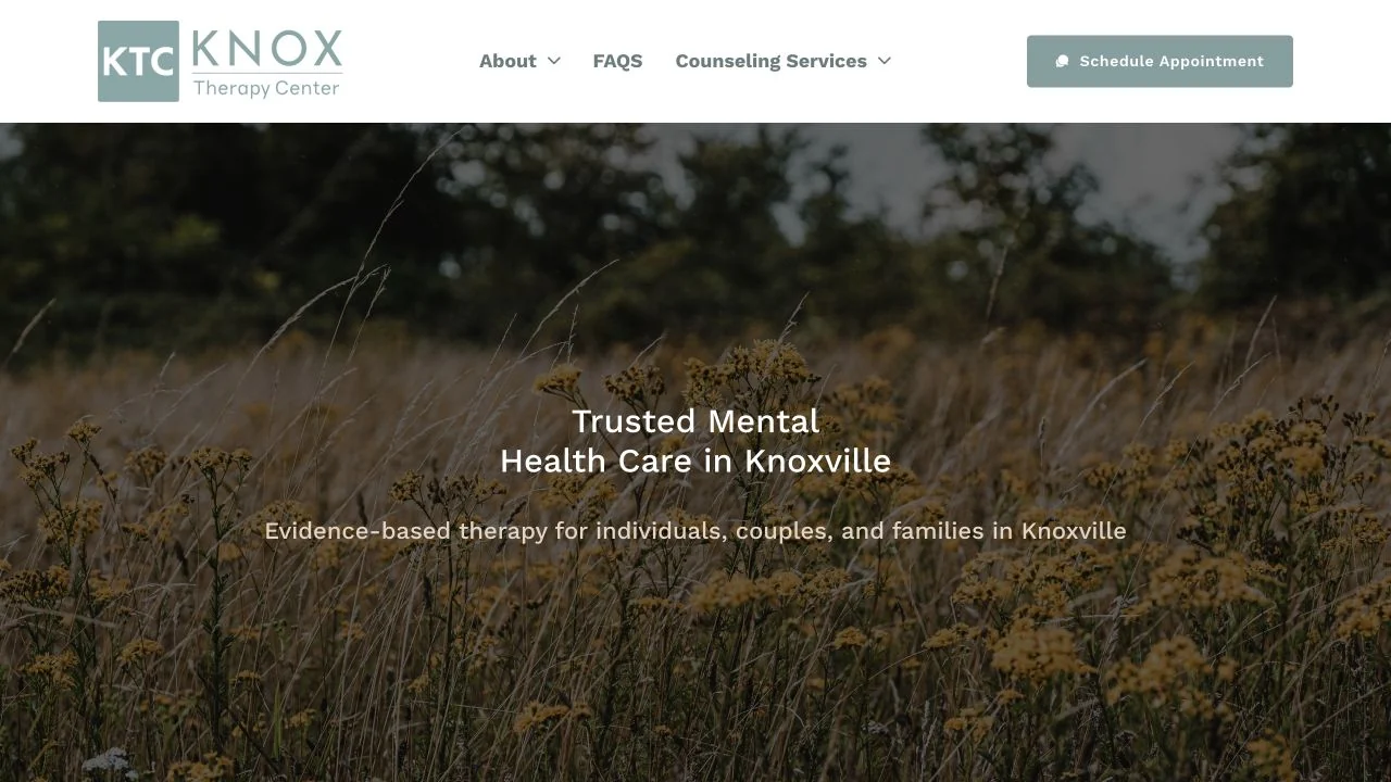 Knox Therapy Center website homepage