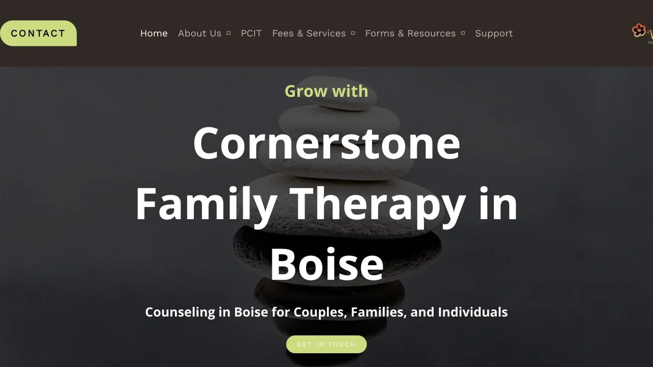 Cornerstone Family Therapy website homepage