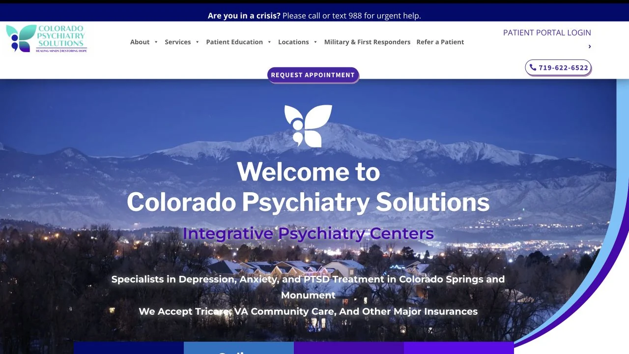 Colorado Psychiatry Solutions website homepage