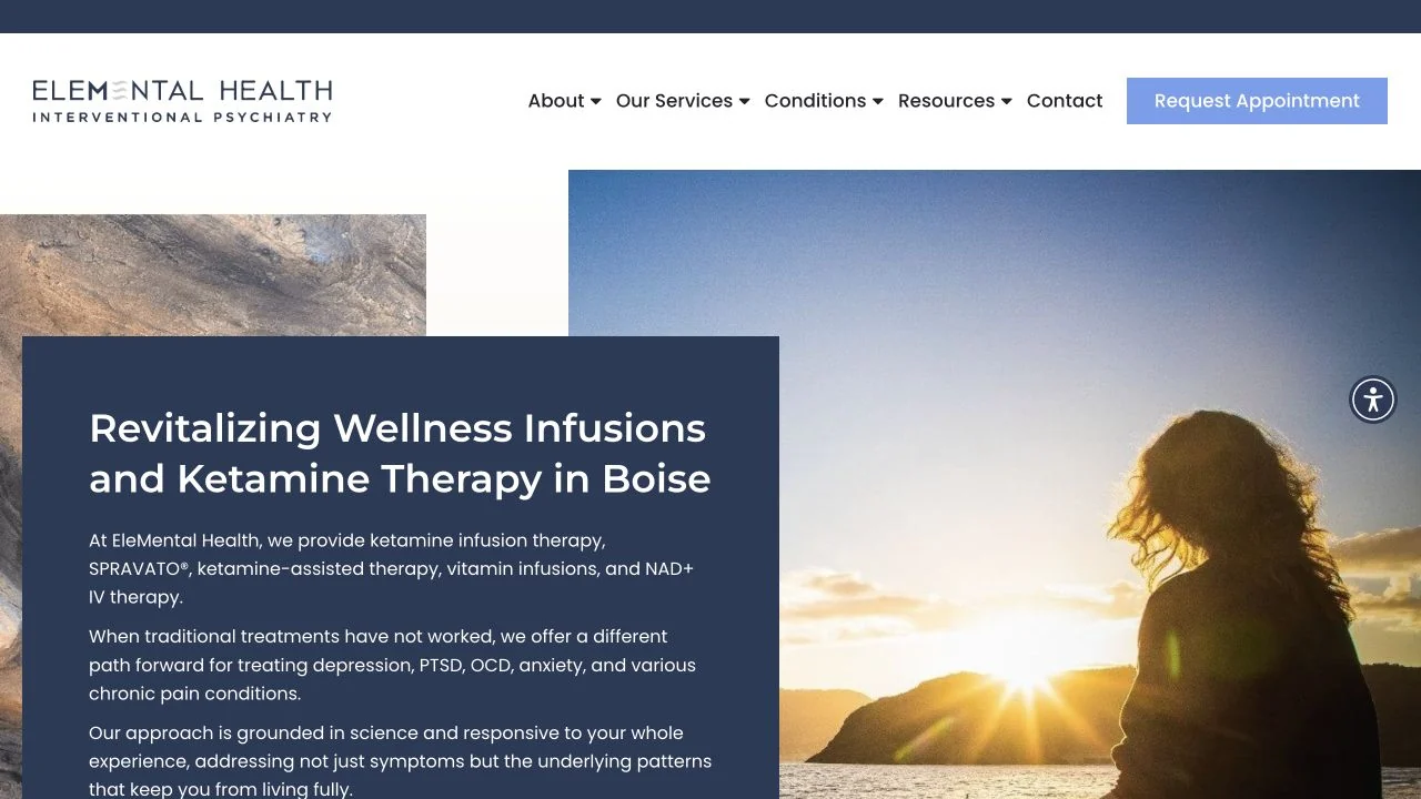 EleMental Health website homepage