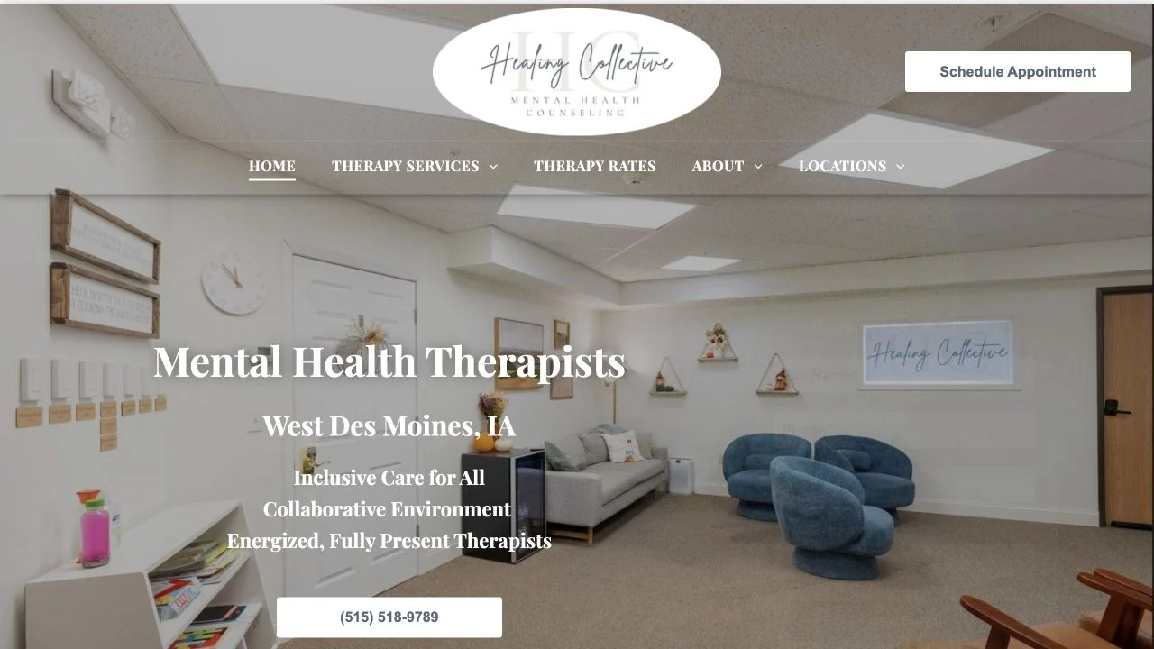 Healing Collective Counseling website homepage