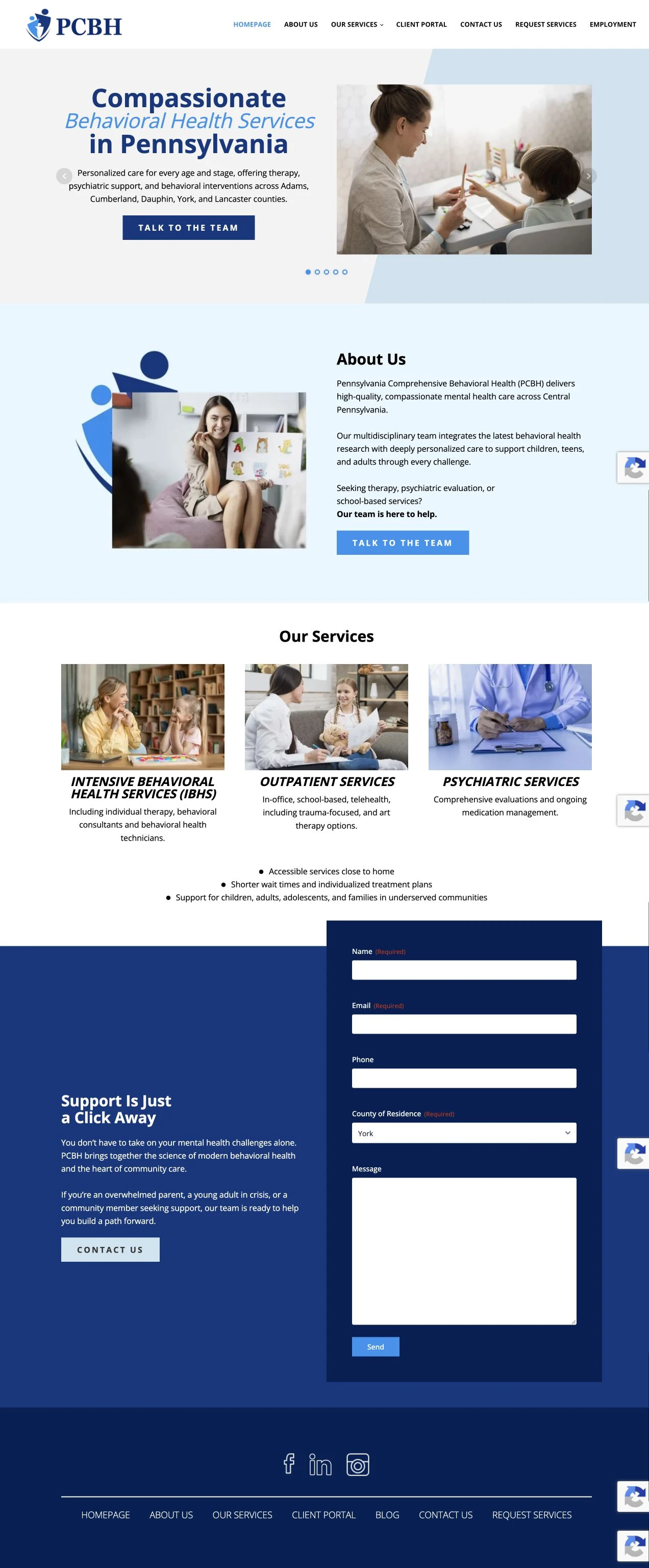 Pennsylvania Comprehensive Behavioral Health website from the published study
