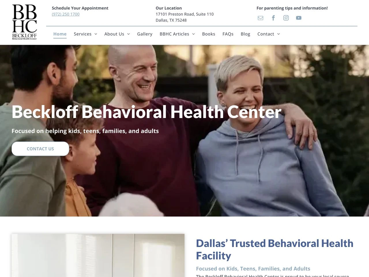 Beckloff Behavioral Health Center published website