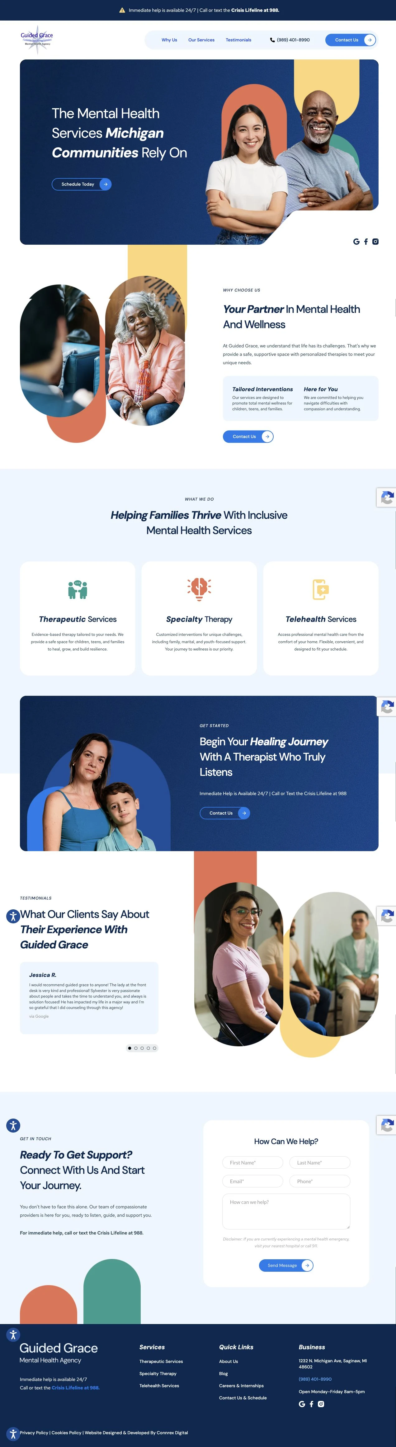 Guided Grace Family & Youth Services — Desktop website view