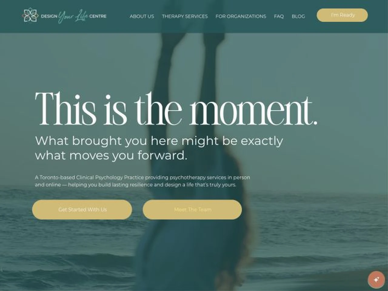 Design Your Life Centre website at laptop width