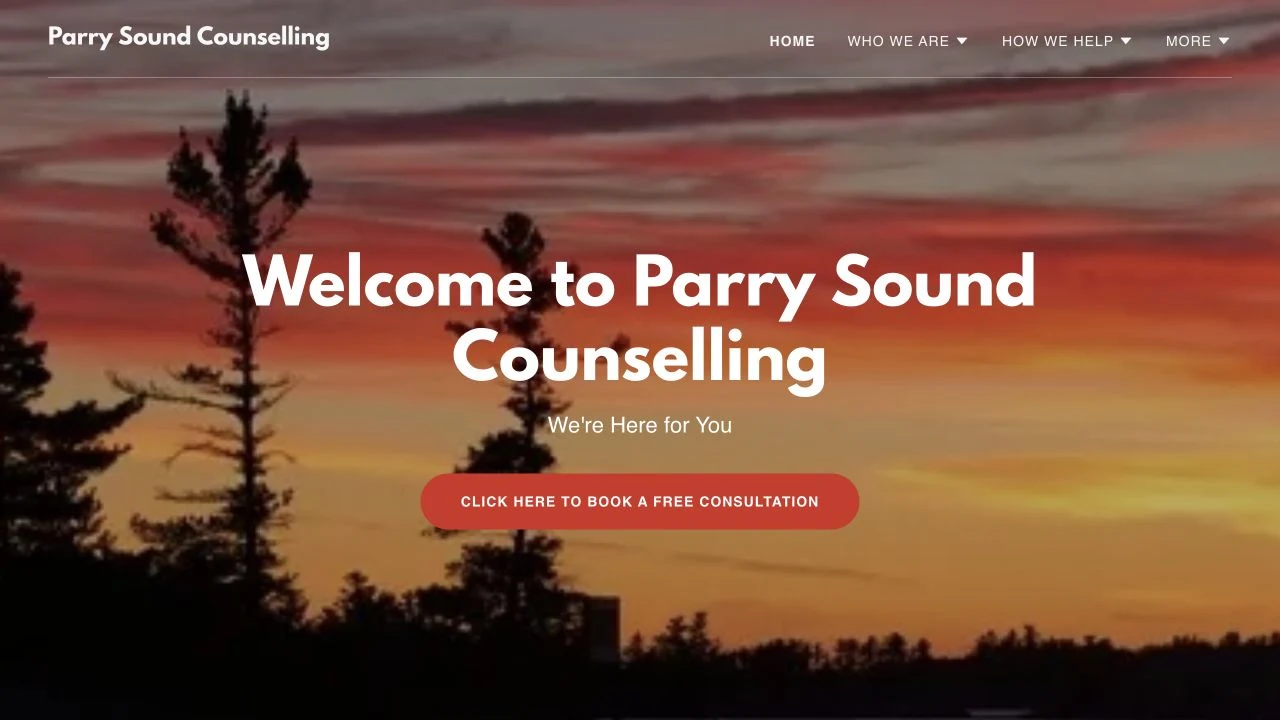 Parry Sound Counselling website detail: Put the consultation action in the opening.
