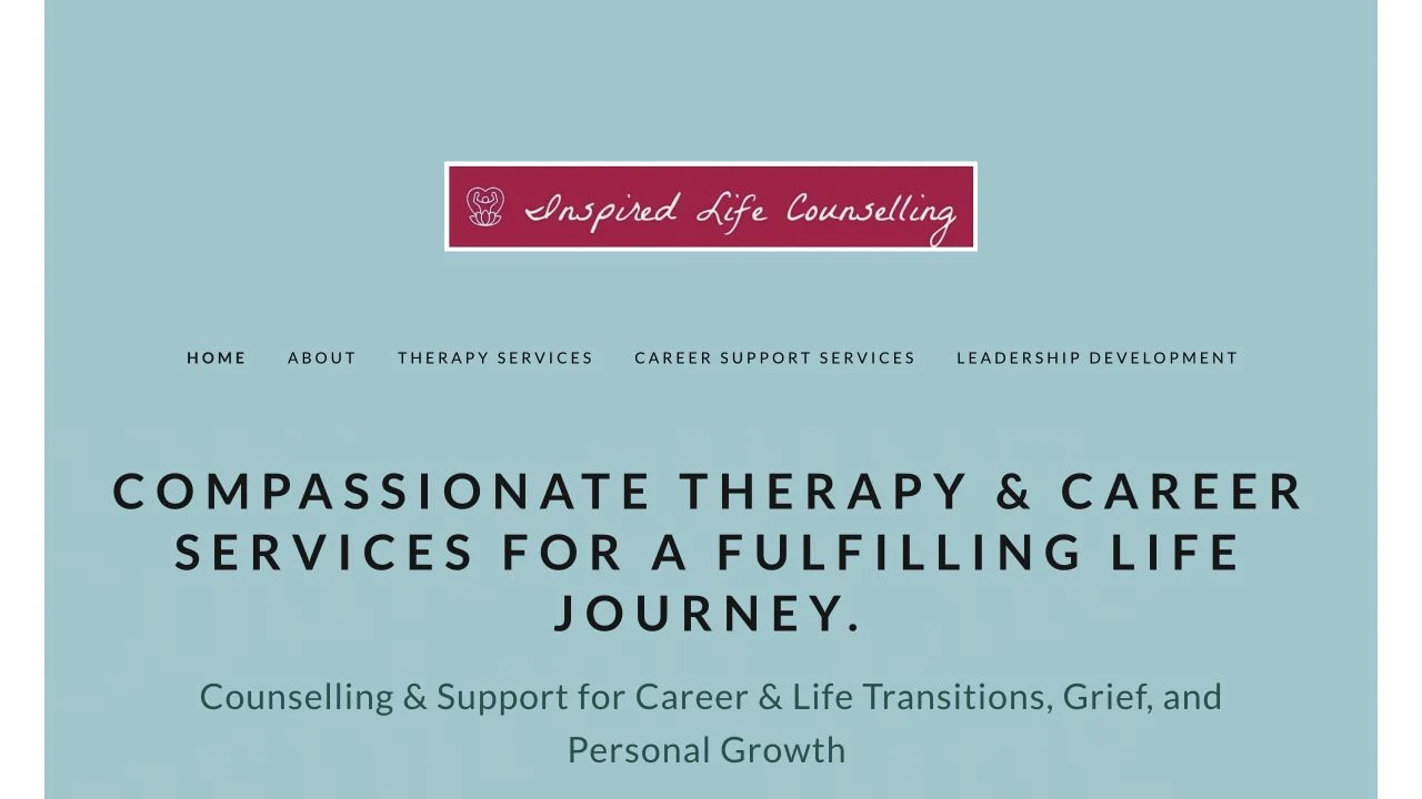 Inspired Life Counselling website detail: Introduce therapy and career support together.