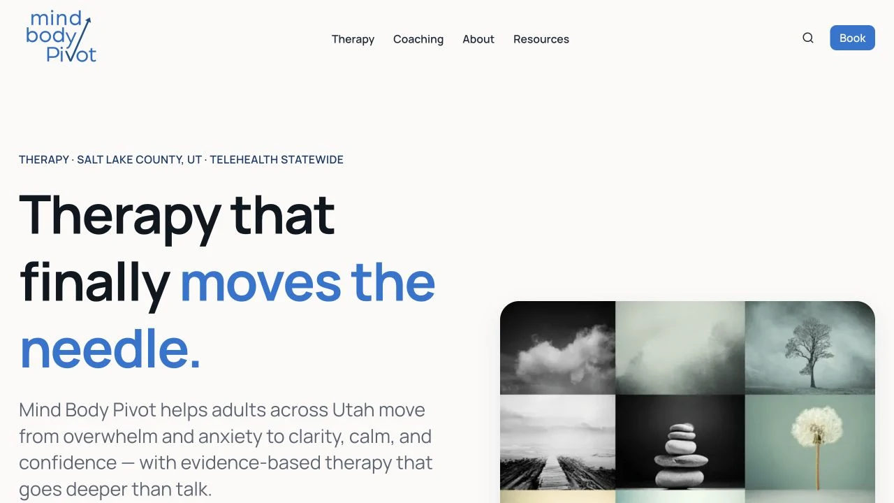 Mind Body Pivot website detail: Define the audience and location early.