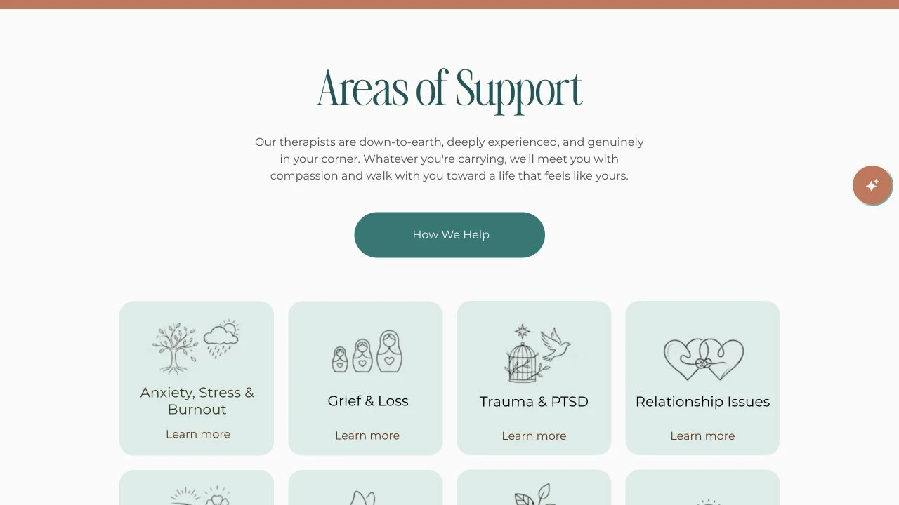 Design Your Life Centre website detail: Organize care around recognizable concerns.