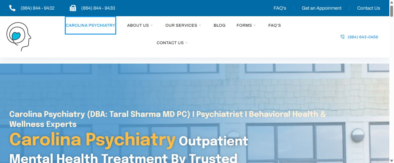 Carolina Psychiatry homepage