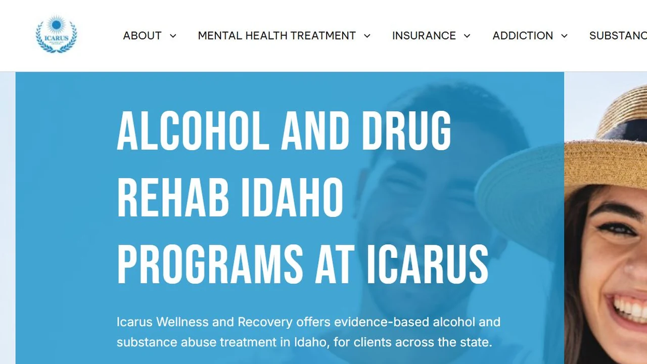 Icarus Wellness and Recovery website homepage